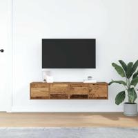 Tv-meubels 2 st 60x31x25,5 cm bewerkt hout oud houtkleurig - thumbnail