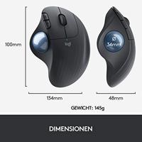 Muis Logitech Ergo M575 Grijs Grafiet 2000 DPI - thumbnail
