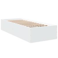 Bedframe bewerkt hout wit 100x200 cm - thumbnail