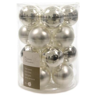 Kerstballen Glas Ø6cm Zilver 20st