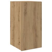 4-delig Tv-meubelset wandmontage bewerkt hout artisanaal eiken - thumbnail