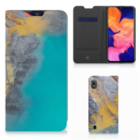 Samsung Galaxy A10 Standcase Marble Blue Gold - thumbnail
