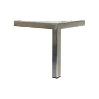 Stalen meubelpoot rvs look hoek 18 bij 18 cm en hoogte 16 cm (2 x 2 cm) - thumbnail