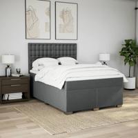Boxspring met matras stof donkergrijs 160x200 cm - thumbnail