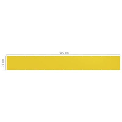 VidaXL Balkonscherm 75x600 cm hdpe geel