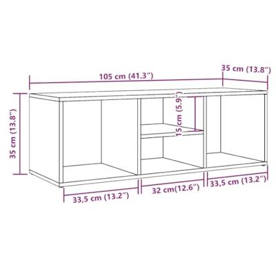 VidaXL Schoenenopbergbank 105x35x35 cm bewerkt hout oud houtkleurig VidaXL Schoenenopbergbank 105x35x35 cm bewerkt hout oud houtkleurig