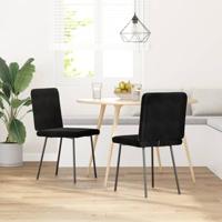 Eetkamerstoelen 2 st fluweel zwart - thumbnail