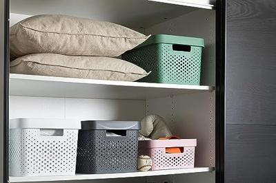 Curver Infinity Dots Opbergbox 17L Antraciet Curver Infinity Dots Opbergbox 17L Antraciet