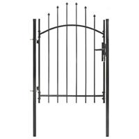 VidaXL Poort 1x1,75 m staal zwart - thumbnail