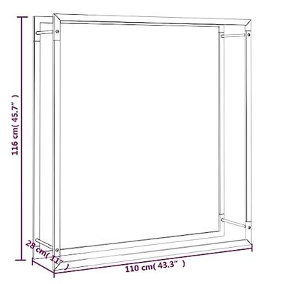 Haardhoutrek 110x28x116 cm staal matzwart - thumbnail