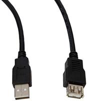 USB A 2.0 verlengkabel 1,8 meter zwart - thumbnail