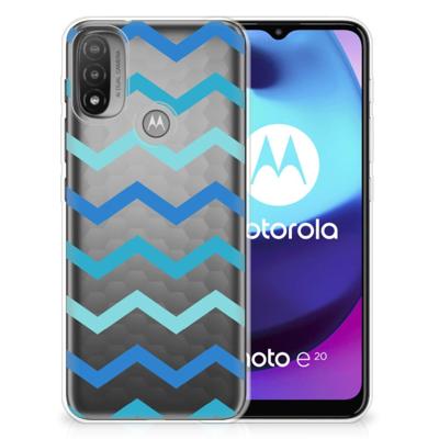 Motorola Moto E20 | E40 | TPU bumper | Zigzag Blauw