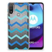 Motorola Moto E20 | E40 | TPU bumper | Zigzag Blauw - thumbnail