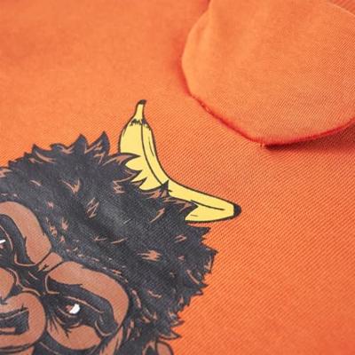 Kindertrui met gorillaprint 104 donkeroranje