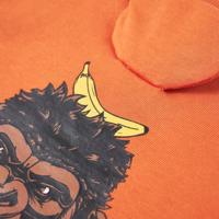 Kindertrui met gorillaprint 104 donkeroranje - thumbnail