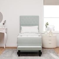 Boxspring bed met matras Lichtgrijs 80 x 200 cm Fluweel - thumbnail