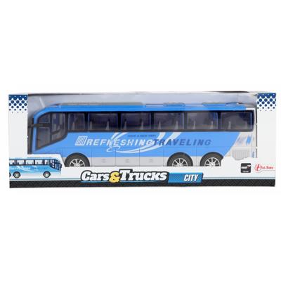 CARS & TRUCKS Vehicool reisbus blauw frictie - 32cm