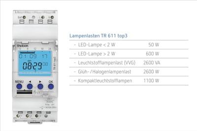 Theben 6110130 Schakelklok Digitaal Weekprogramma 2600 W IP20 Countdown-functie, Stopwatch, Toevalsfunctie