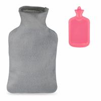 Relaxdays warmwater kruik met hoes roze/grijs 1,5 l | 12 stuks - thumbnail