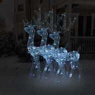 VidaXL Kerstversieringen rendier 3 st 128 cm acryl koudwit - thumbnail