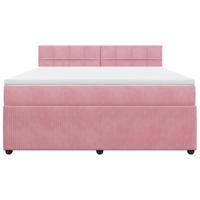 Boxspring met matras fluweel roze 180x200 cm - thumbnail