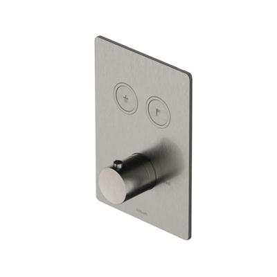 Douchethermostaat Hotbath Cobber Inbouw 2 Pushbuttons Vierkant Gepolijst Messing (excl. inbouwdeel) Living Colours