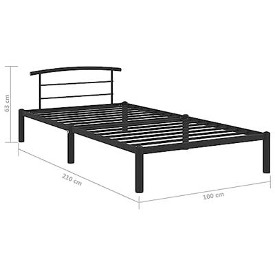 Bedframe metaal zwart 90x200 cm