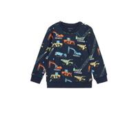 Ellos sweater Henry met all over print donkerblauw/multicolor - thumbnail
