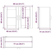 Keukenbovenkast met glazen deur Lucca bewerkt hout zwart - thumbnail