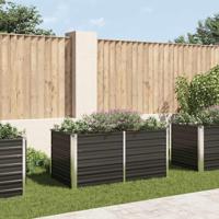 VidaXL Plantenbak verhoogd 160x80x77 cm gegalvaniseerd staal antraciet - thumbnail