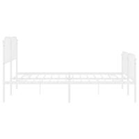 Bedframe met hoofd- en voeteneindemetaal wit 193x203 cm - thumbnail