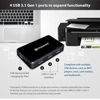 Transcend TS-HUB3K TS-HUB3K USB-hub 4 poorten USB-A USB 3.0 5 GBit/s Zwart - thumbnail