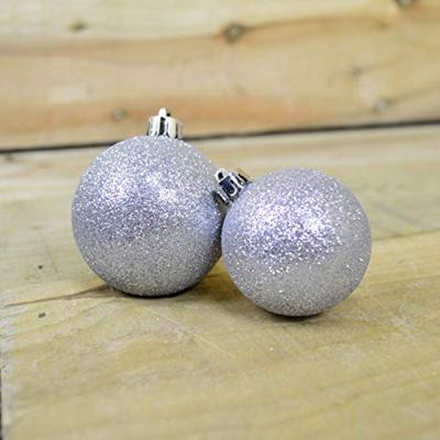 Kerstballenset kunststof mix zilver 32st - thumbnail