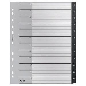 Tabblad leitz recycle a4 1-12 extra breed pp | 10 stuks