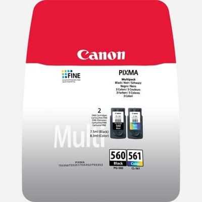 Inktcartridge Canon PG-560 CL-561 zw + kl + papier