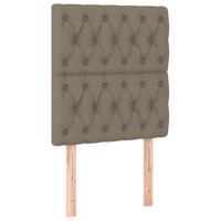 Hoofdbord LED 144x7x118/128 cm stof taupe - thumbnail