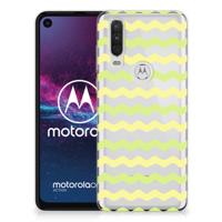 Motorola One Action TPU bumper Waves Yellow - thumbnail