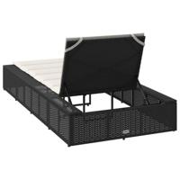 Ligbed met zwevend kussen poly rattan zwart - thumbnail