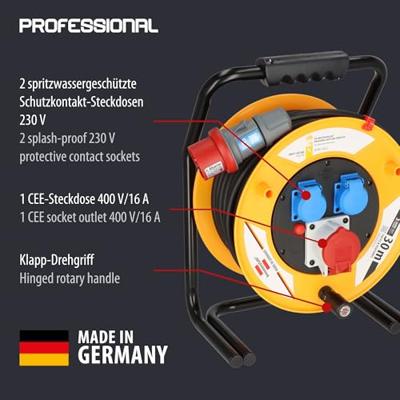 Brennenstuhl H07RN-F 5G2,5 Kabelhaspel 30 mtr | IP44 | 5G2.5 | Brobusta | CEE 1 | 1316300 - 1316300 - thumbnail
