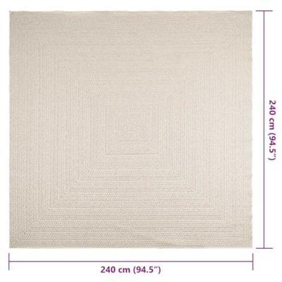 Vloerkleed ZIZUR room binnen en buiten 240x240 cm jute look Vloerkleed ZIZUR room binnen en buiten 240x240 cm jute look