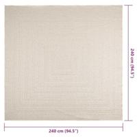 Vloerkleed ZIZUR room binnen en buiten 240x240 cm jute look - thumbnail