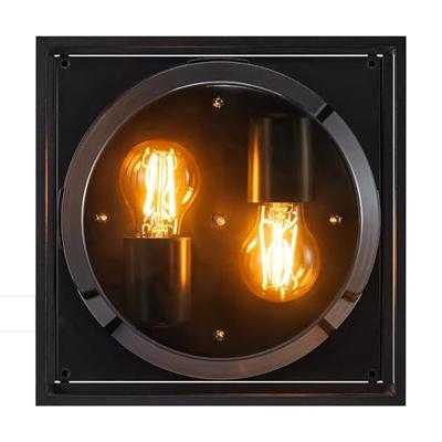 Enzo Plafondlamp | Griffin 2x E27 zwart smokey IP44 - 4803010