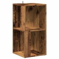 Hoekkast 33x33x67 cm bewerkt hout oud houtkleurig - thumbnail