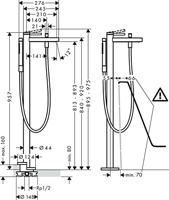 Hansgrohe Badmengkraan Vrijstaand Finoris Eengreeps Opbouw Mat Zwart - thumbnail