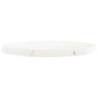 Tafelblad rond 50x3 cm massief grenenhout wit - thumbnail