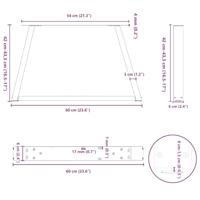 Eettafelpoten 2 st V-vormig 60x(42-43,3) cm staal zwart - thumbnail