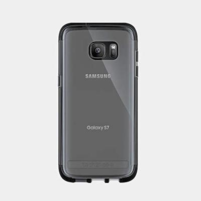 Tech21 Impact Shield Self Heal displaybeschermfolie zelfherstellend slagvast schokbestendig voor Samsung LG G5 - transparant, Evo Frame., Samsung Galaxy S7 Edge, Smokey/zwart