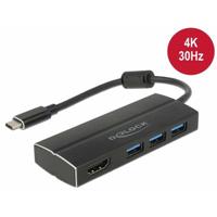 Delock 63931 USB-C (USB 3.2 Gen 2) multiport hub Zwart - thumbnail