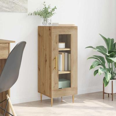 Dressoir artisanaal eikenkleurig 34 x 34.5 x 90 cm Bewerkt hout Dressoir artisanaal eikenkleurig 34 x 34.5 x 90 cm Bewerkt hout