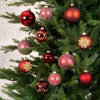 Kerstballen glas mix box 12stuks rood - thumbnail